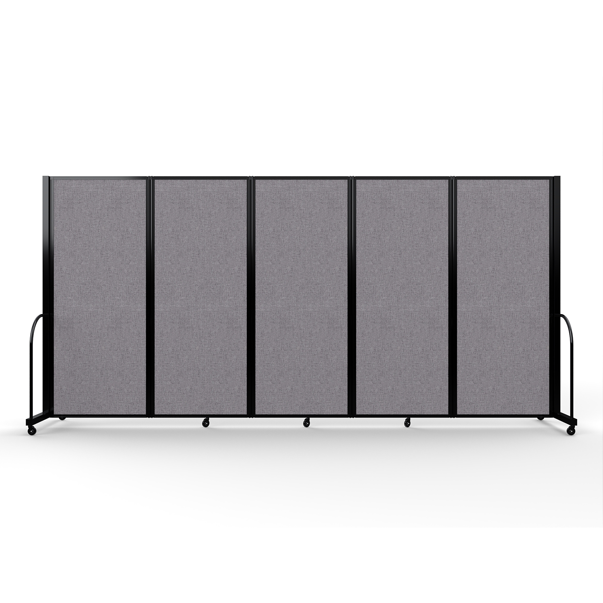 Screenflex Full Motion Divider — 6ft. 10in. x 14ft. 1in., Black Frame, Select Gray, Model# FSH-6105-B-LGY